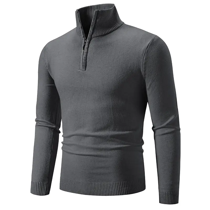 Autumn Men's Thicker Half Zipper Sweaters Pullover for Male Hoody Man Sweatshir Spring Solid Color Turtleneck Swewatshirts