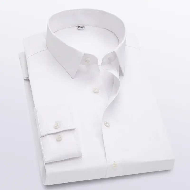 Shirts Men Long Sleeves Stretch Dress Shirt Casual Men's Shirt 2024 Spring Fashion Solid Color Mens Slim Fit Elastic Shirts