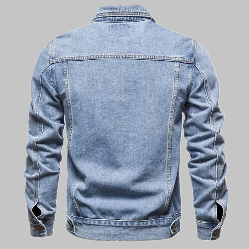 New 2024 Cotton Denim Jacket Men Casual Solid Color Lapel Single Breasted Jeans Jacket Men Spring Slim Fit Quality Mens Jackets