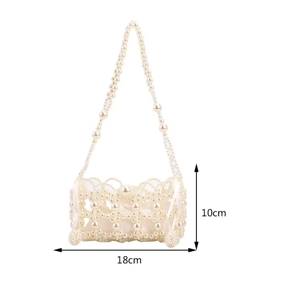Women Mini Beaded Handbags Handmade Beading Evening Clutch Purse Retro Pearl Exquisite Elegant Shiny Female Coin Purse