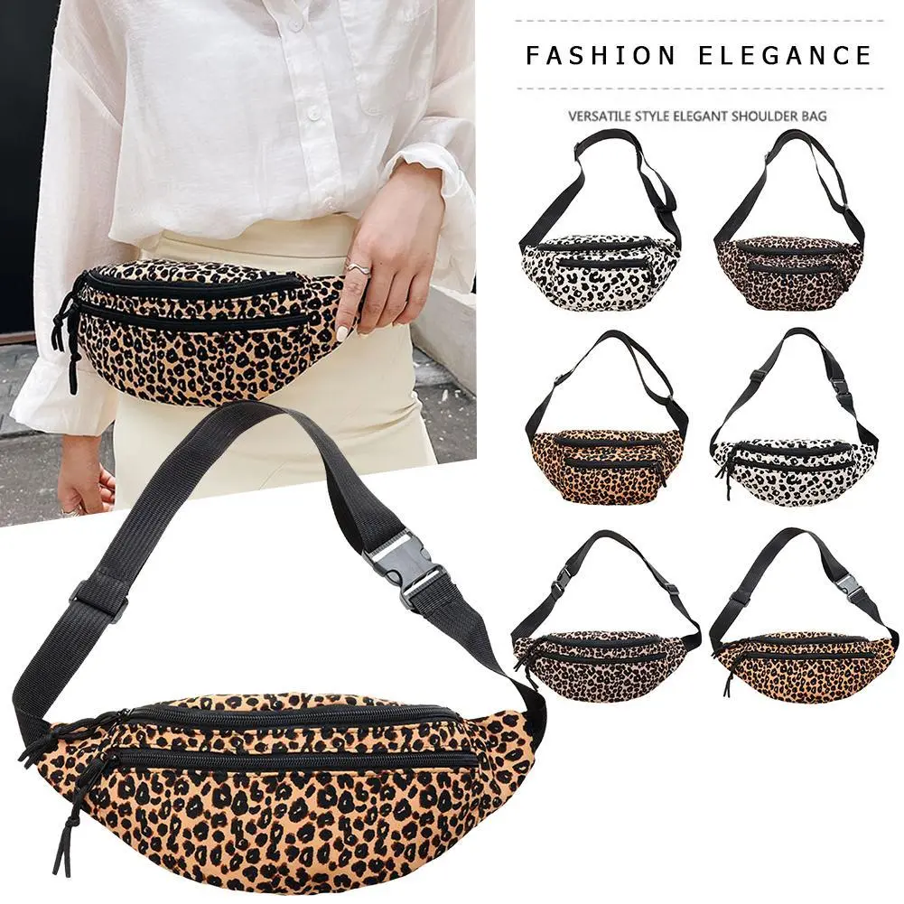 Vintage Large Capacity Shoulder Bags Chest Flannel  Bags Leopard Printing Handbags Retro Female Pocket Messenger Bags