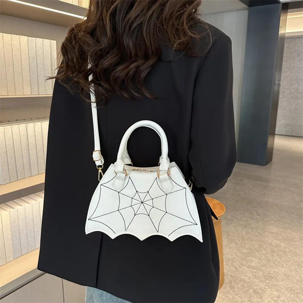 Women Small Shoulder Bag Bat Wing Ladies Top-handle Bags Creative Chic PU Leather Fashion Halloween Props Outdoor Shopping Bags