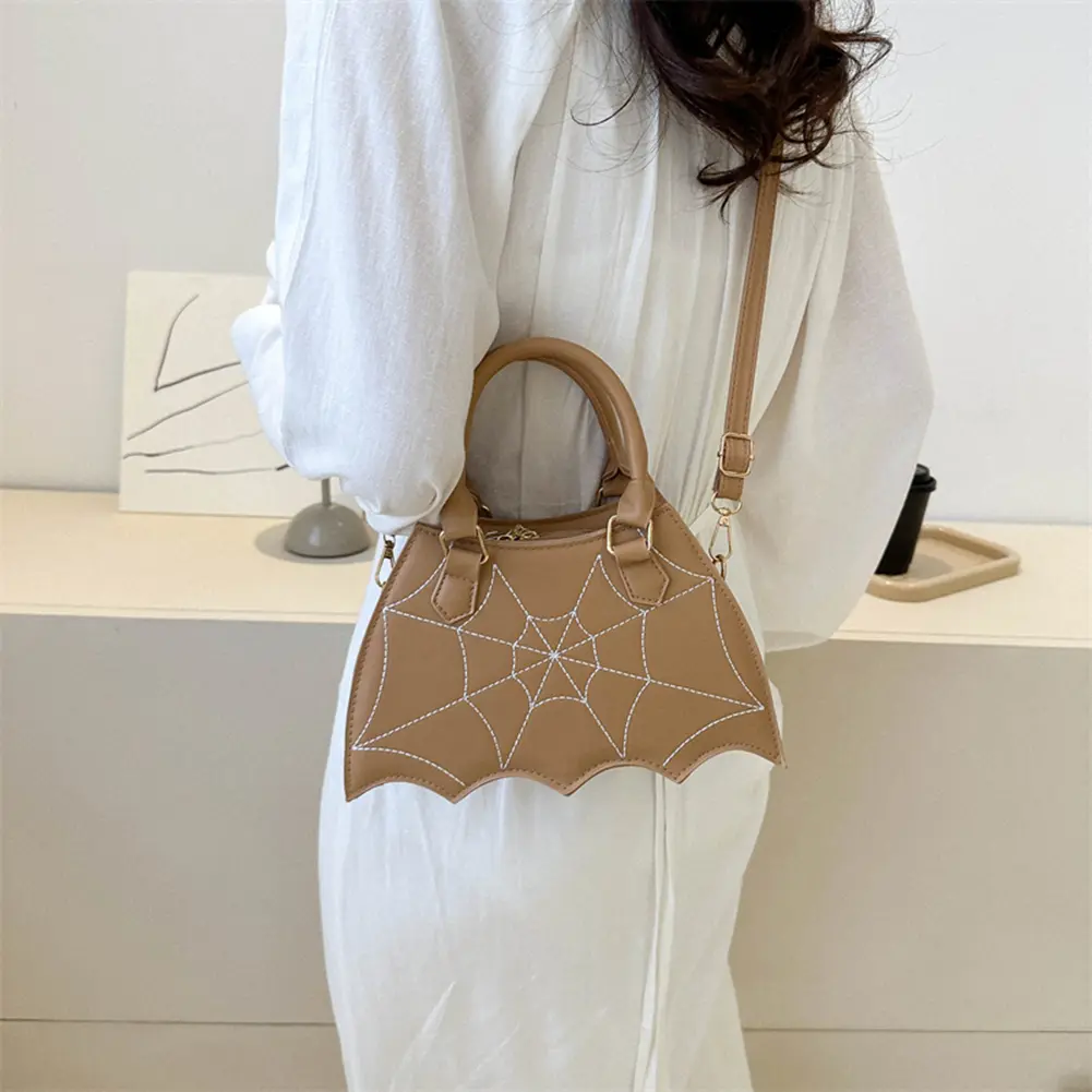 Women Small Shoulder Bag Bat Wing Ladies Top-handle Bags Creative Chic PU Leather Fashion Halloween Props Outdoor Shopping Bags