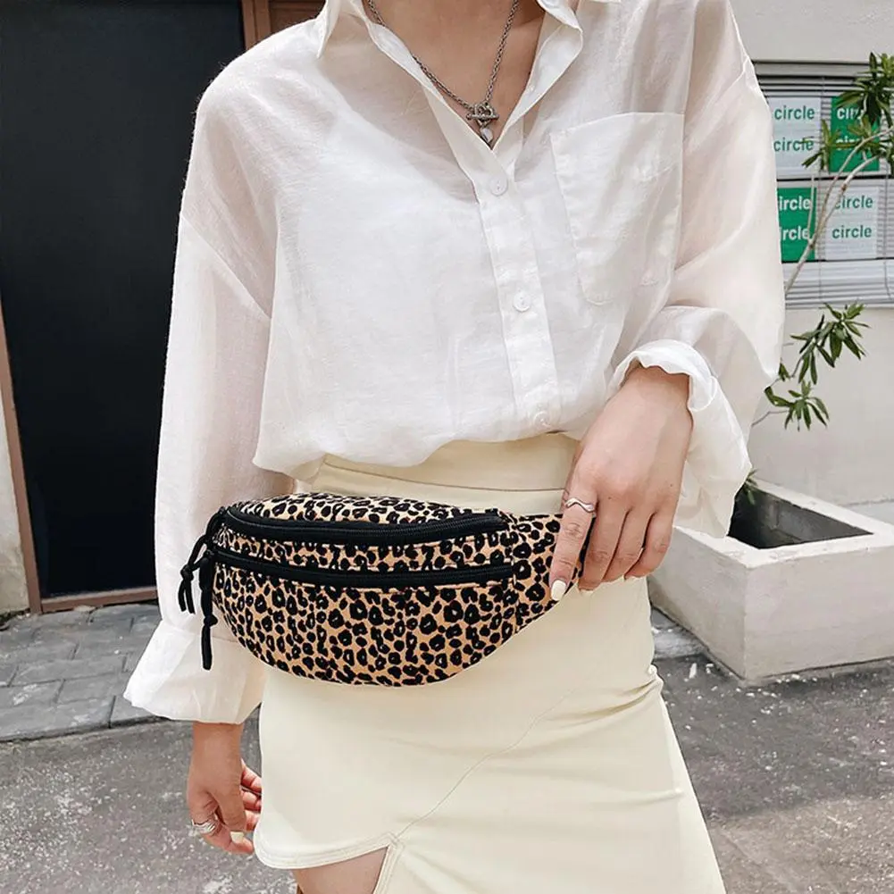 Vintage Large Capacity Shoulder Bags Chest Flannel  Bags Leopard Printing Handbags Retro Female Pocket Messenger Bags