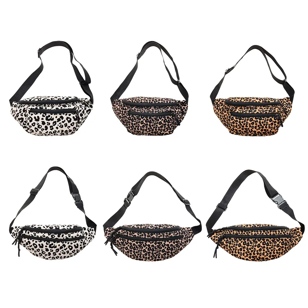 Vintage Large Capacity Shoulder Bags Chest Flannel  Bags Leopard Printing Handbags Retro Female Pocket Messenger Bags