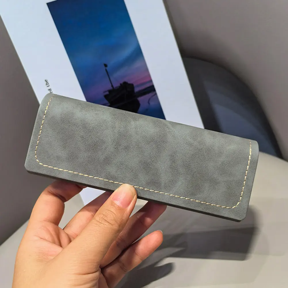 4Pcs Glasses Storage Box with Cleaning Cloth Eyeglasses Protective Box PU Leather Portable Sunglasses Case Eyewear Accessories