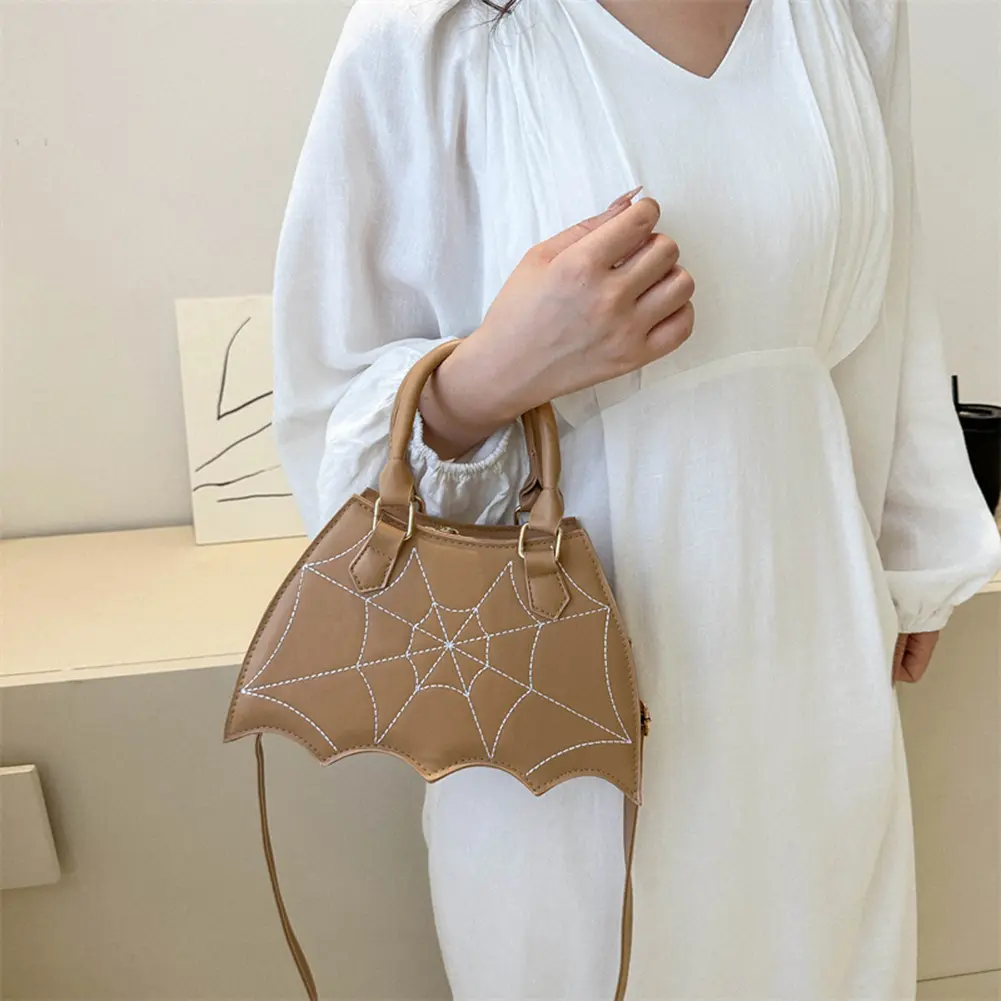Women Small Shoulder Bag Bat Wing Ladies Top-handle Bags Creative Chic PU Leather Fashion Halloween Props Outdoor Shopping Bags