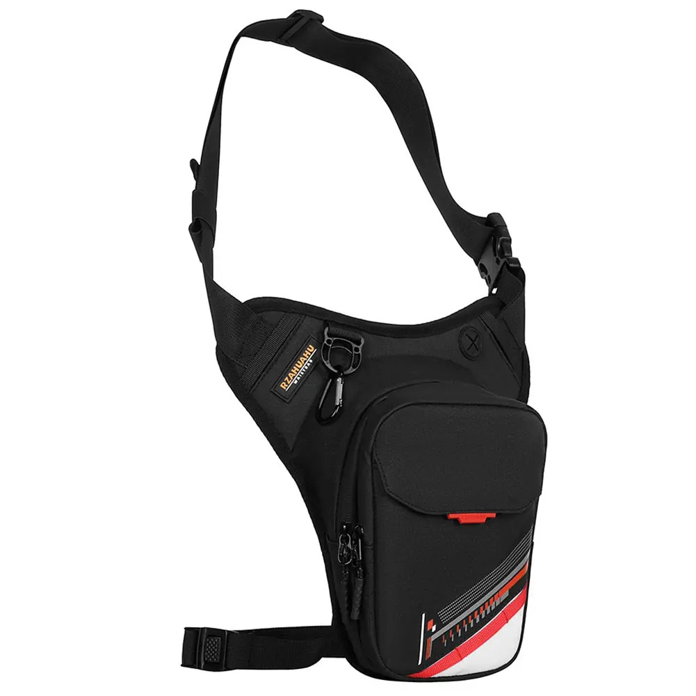 Men Motorcycle Crossbody Bag Waterproof Multifunctional Waist Bag Reflective Large Capacity for Hiking Camping Fishing