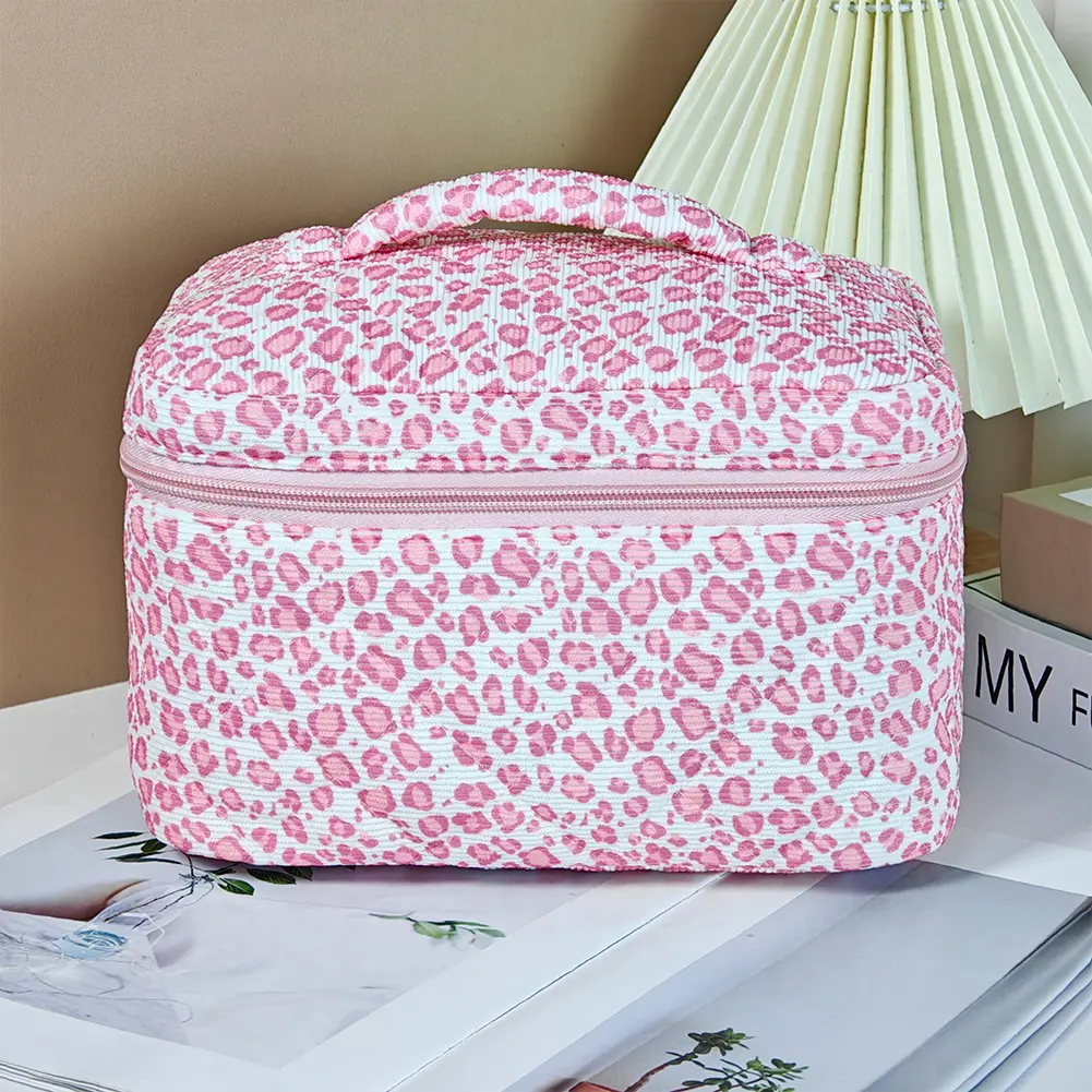 Cotton Padded Toiletry Case Ins Polka Dot Printed Portable Quilted Skincare Pouch Cute Storage Bag Commute Work Date Handbag