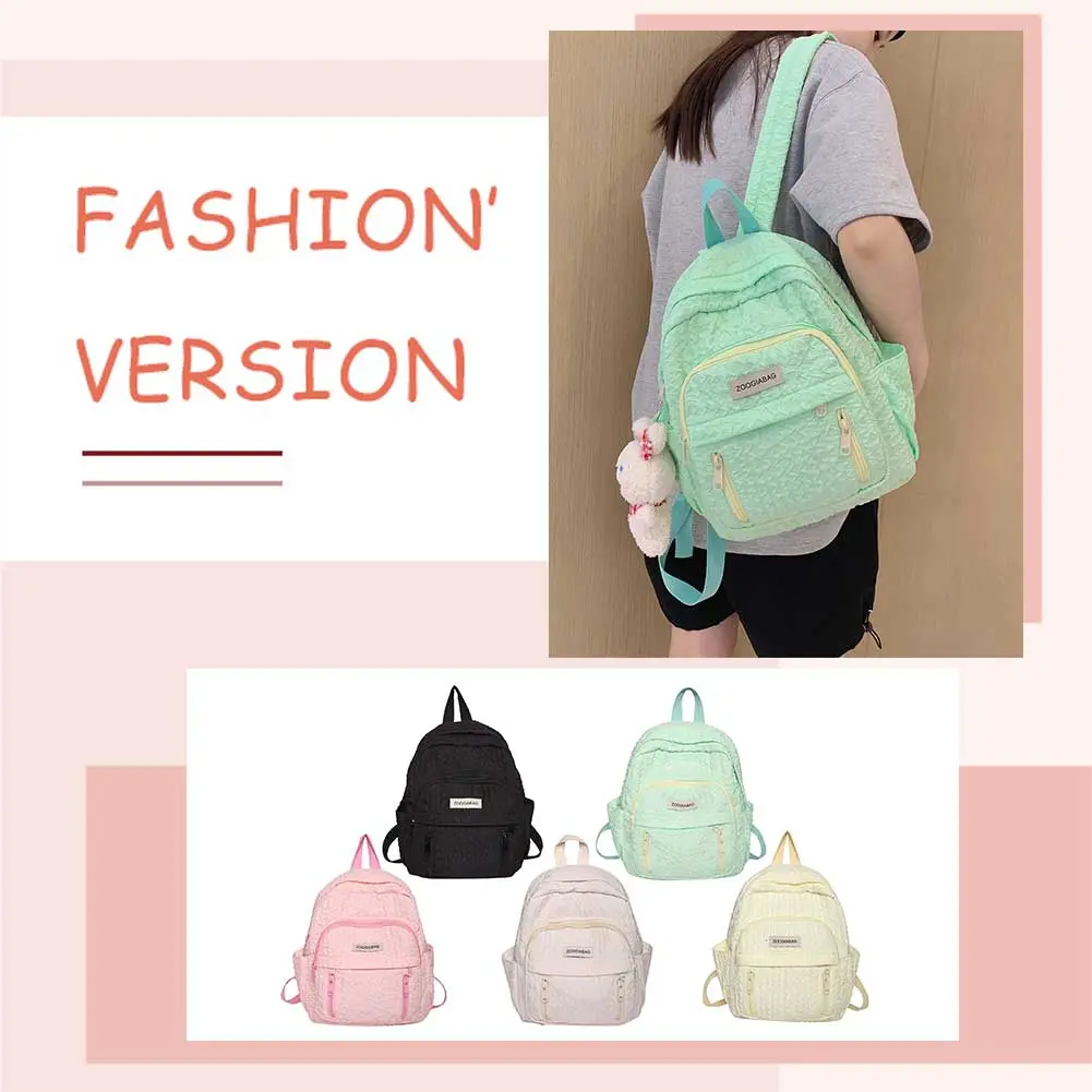 Stadium Handbag Solid Color Nylon School Handbag Multi-Pocket Folds Lightweight Scratch Resistant Adjustable Holiday Gifts