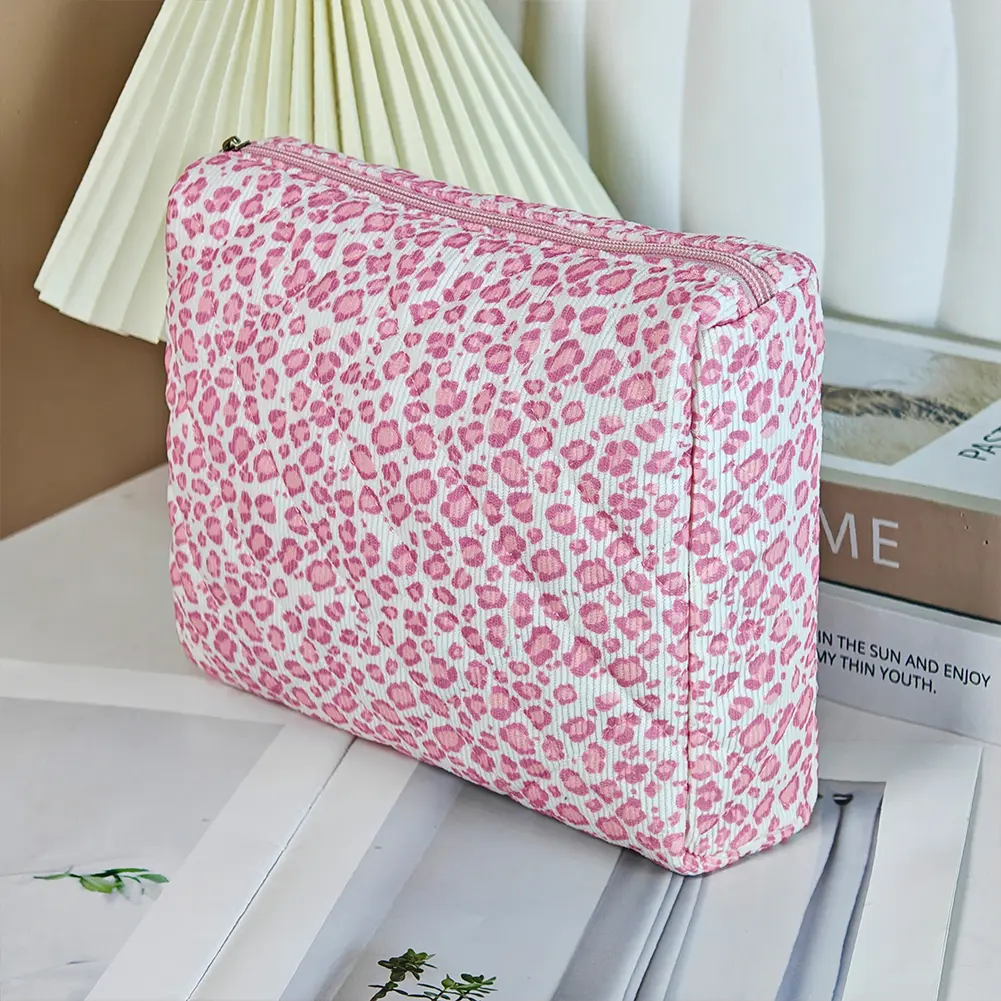 Cotton Padded Toiletry Case Ins Polka Dot Printed Portable Quilted Skincare Pouch Cute Storage Bag Commute Work Date Handbag