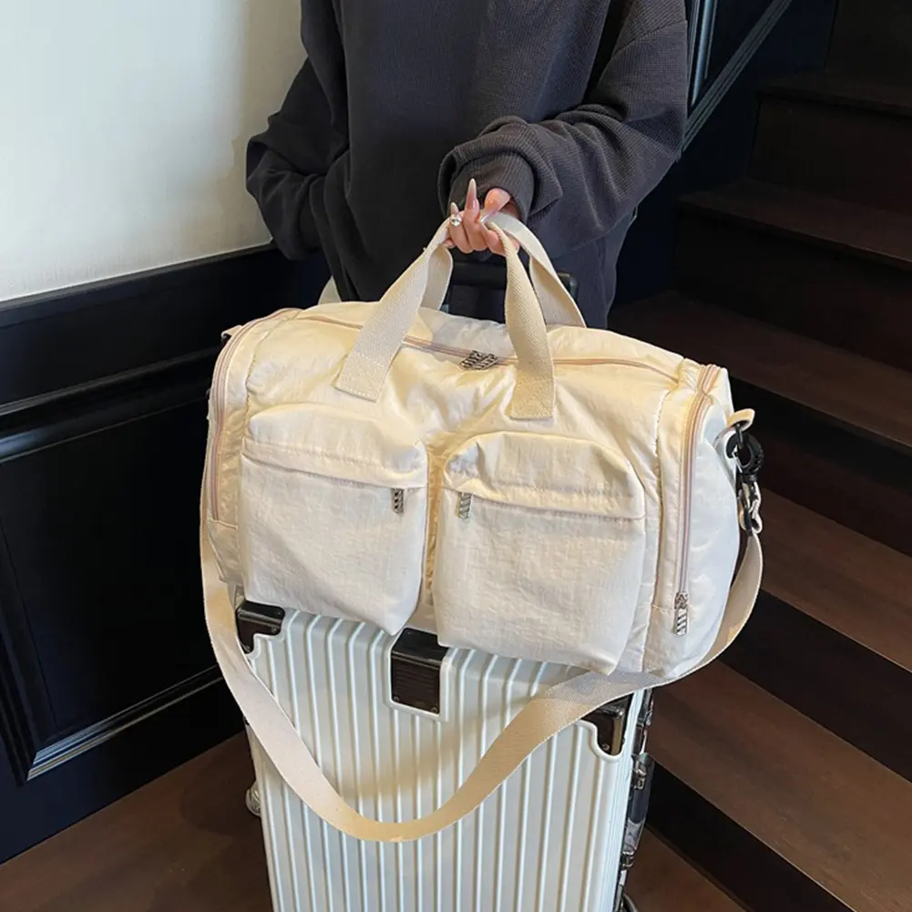 Wet Dry Separation Bag Large Capacity Foldable Travel Handbag Solid Color Yoga Storage Sling Bag Swimming Running Hiking Bag