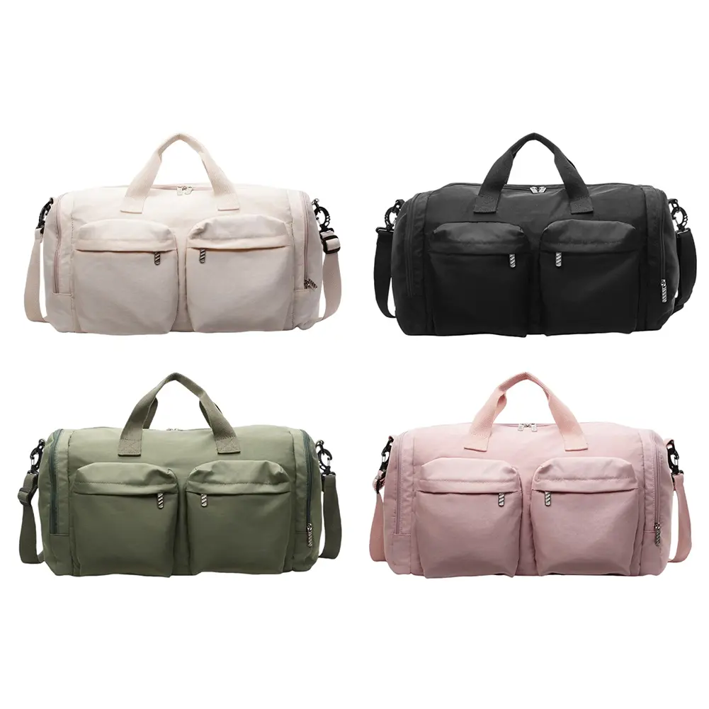 Wet Dry Separation Bag Large Capacity Foldable Travel Handbag Solid Color Yoga Storage Sling Bag Swimming Running Hiking Bag