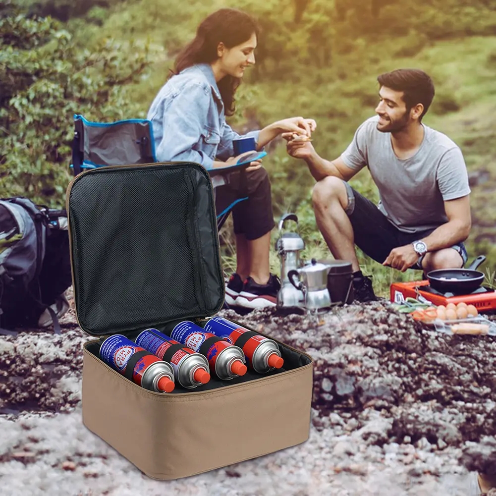 Stove Protection Bag Oxford Cloth Gas Stove Canister Pot Carry Bags Versatile Wear Resistant for Outdoor Camping Picnic