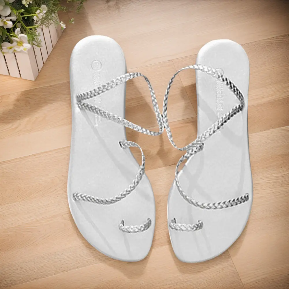 Women Flat Sandals Clip Toe Summer Slip-On Shoes Comfortable Casual Dressy Sandals Non Slip for Outdoor Travel