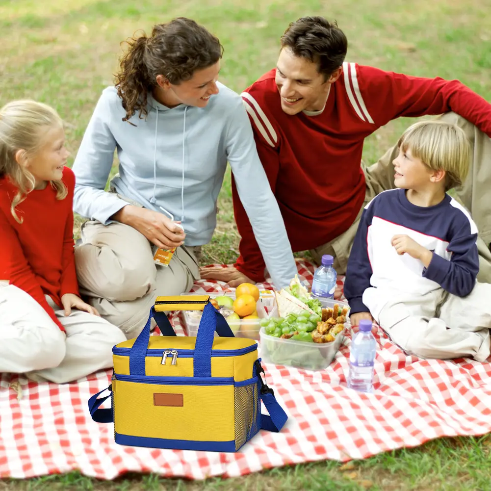 Insulation Storage Bag Large Capacity Portable Lunch Storage Bag Multi-Pockets Leakproof Lunch Cooler Tote for Outdoor Picinic