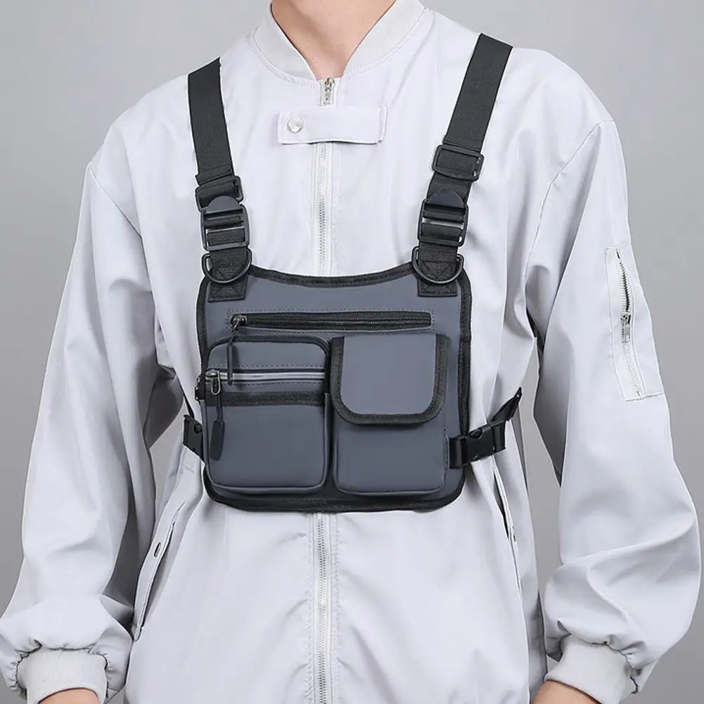 Functional Vest Chest Bag Wear Resist Sports Vest Bag Adjustable Strap Stylish Backpack Travel Commute Sports Backpack
