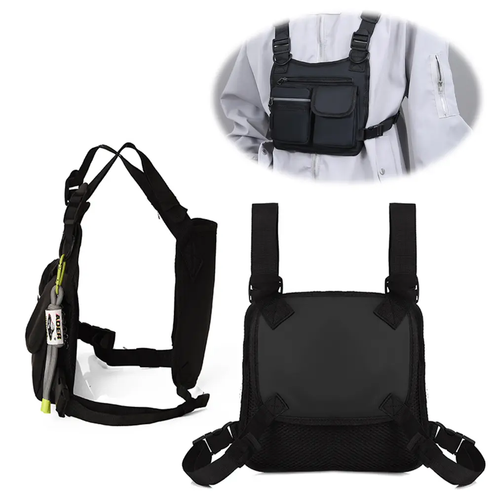 Functional Vest Chest Bag Wear Resist Sports Vest Bag Adjustable Strap Stylish Backpack Travel Commute Sports Backpack