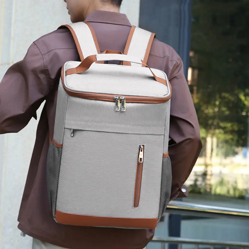 Oxford Cloth Insulated Backpack Large Capacity Cooler Backpack Portable Lunch Bag Outdoor Camping Hiking Picnics Bag