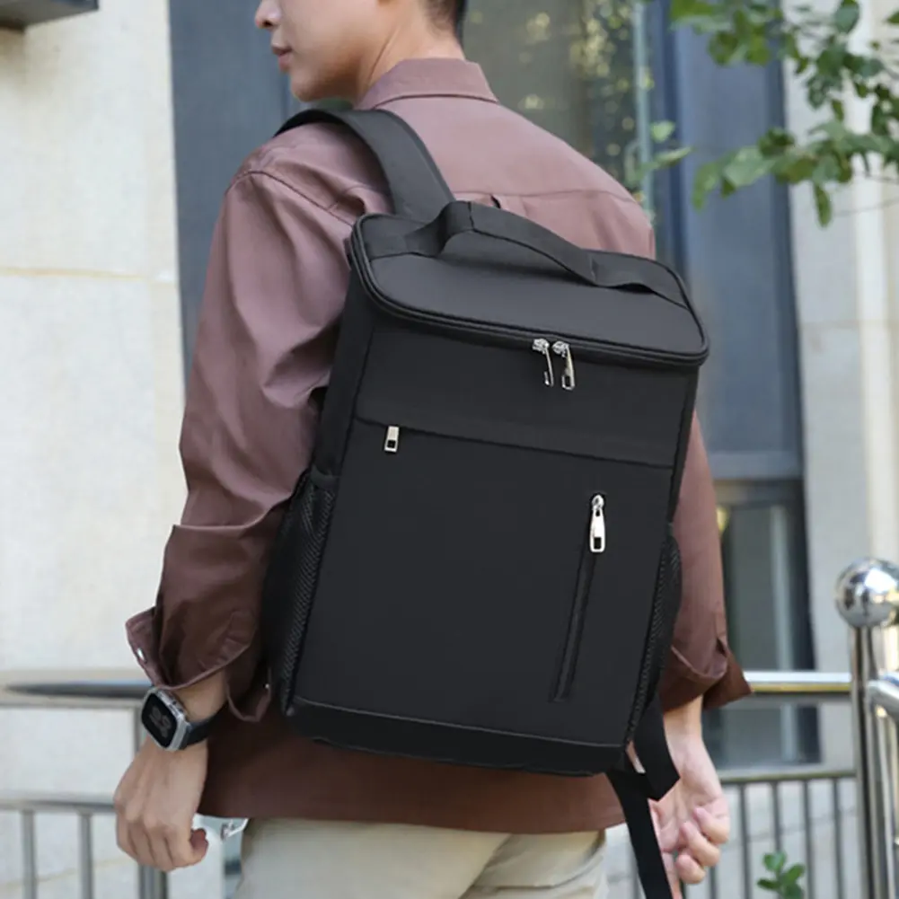 Oxford Cloth Insulated Backpack Large Capacity Cooler Backpack Portable Lunch Bag Outdoor Camping Hiking Picnics Bag