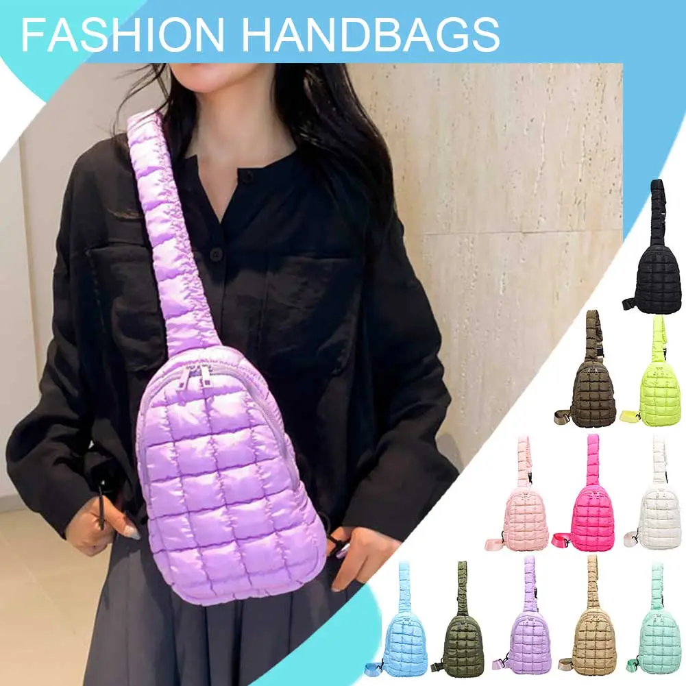 Women Padding Crossbody Bag Adjustable Strap Ruched Fanny Pack Large Capacity Sports Satchel Bag Female Commute Bag