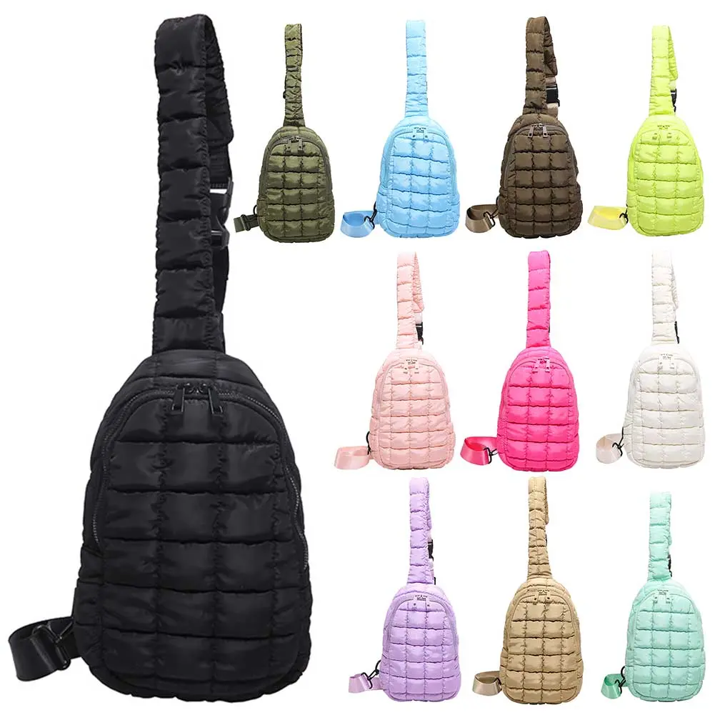 Women Padding Crossbody Bag Adjustable Strap Ruched Fanny Pack Large Capacity Sports Satchel Bag Female Commute Bag