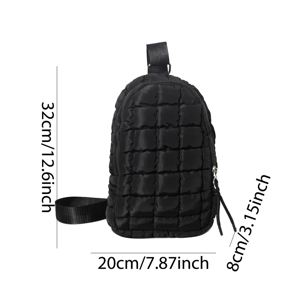 Women Travel Crossbody Bag Solid Color Fashion Waist Pack Adjustable Strap Cloud Chest Bag Puffer Satchel Bag for Party Vacation