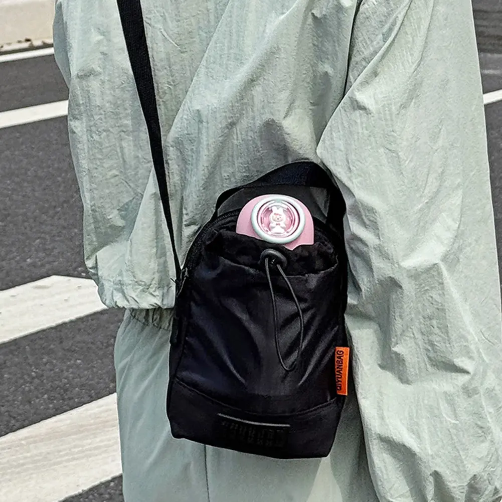 Unisex Shoulder Bag Water Bottle Holder Casual Tote Bag Water Bottle Carrier Bag Outdoor Travel Pouch for Walking Hiking Cycling