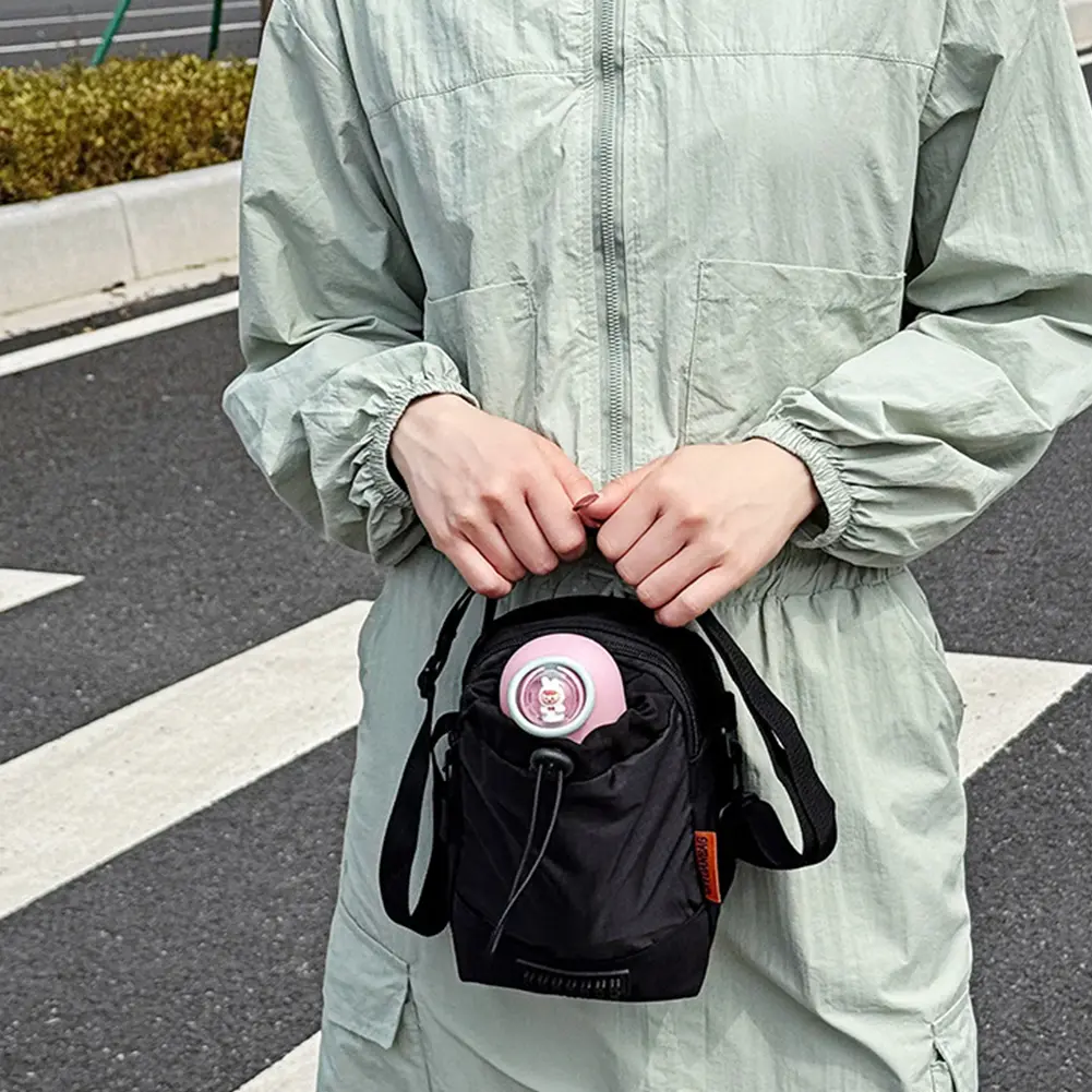 Unisex Shoulder Bag Water Bottle Holder Casual Tote Bag Water Bottle Carrier Bag Outdoor Travel Pouch for Walking Hiking Cycling