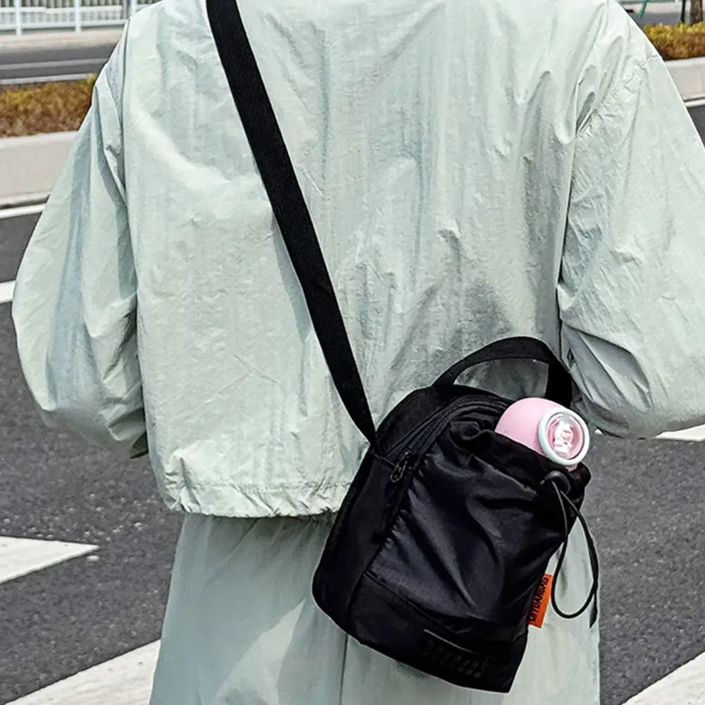 Unisex Shoulder Bag Water Bottle Holder Casual Tote Bag Water Bottle Carrier Bag Outdoor Travel Pouch for Walking Hiking Cycling