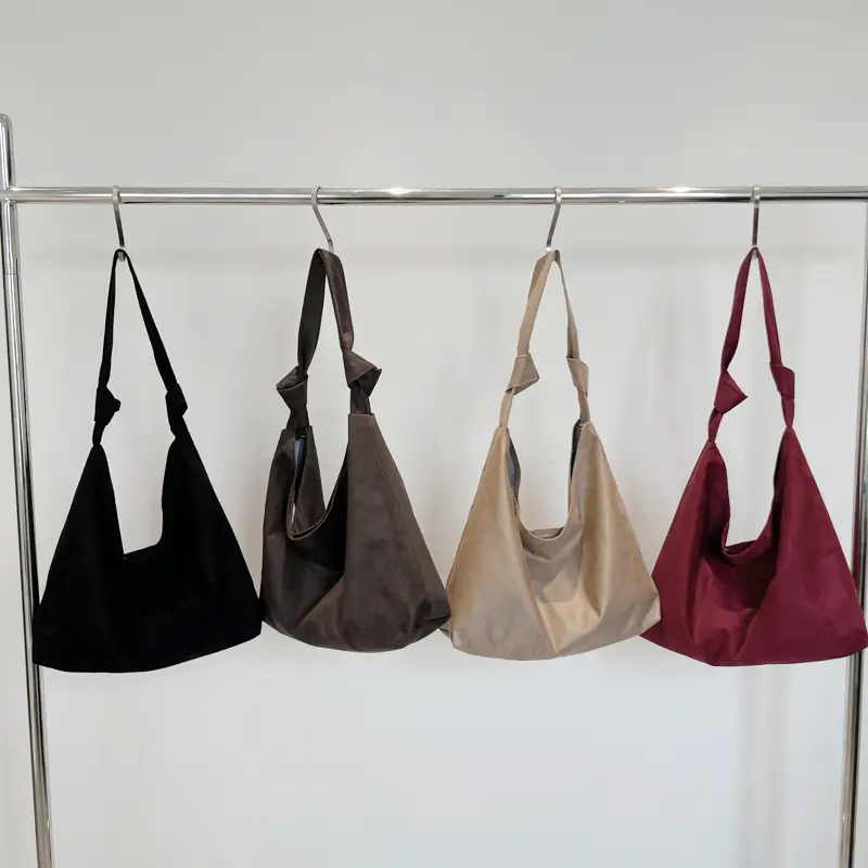 Retro Suede Shoulder Bag Fashion Underarm Bag Trendy Crescent Bag for Women Work Shopping Travel Winter Fall