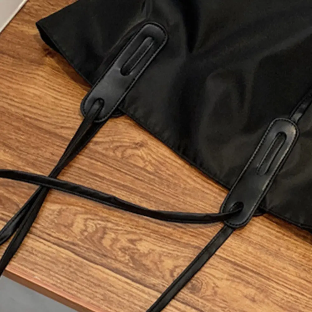 Handbag for Women Nylon Large Capacity Shoulder Bag with Zipper Satchel Purse Solid Color for Work Travel Shopping Shopper Bag