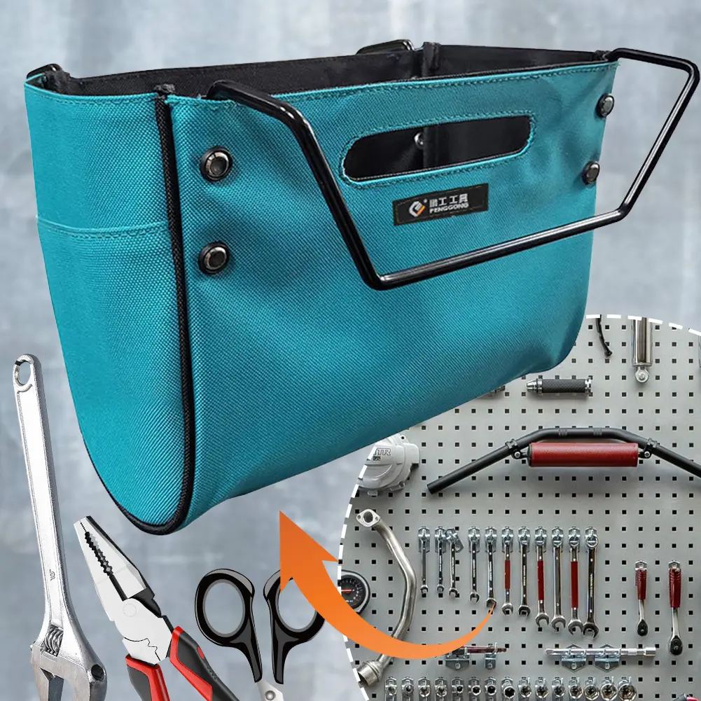Telescoping Ladder Tool Bag Utility Tools Bags with Side Pockets Oxford Cloth Tool Organizers for Carpenter Plumber Electrician