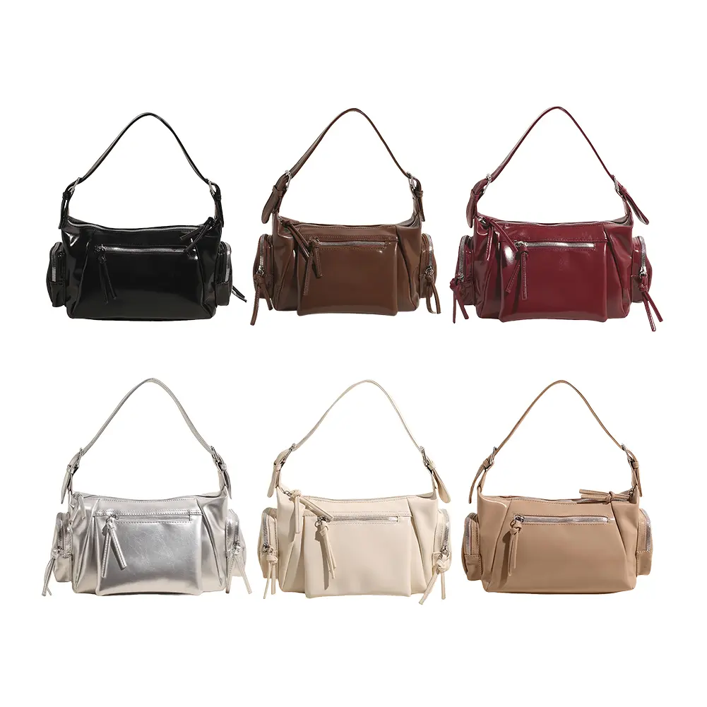 Underarm Bag Soft PU Leather Hobo Bag Multi-Pocket Tote Bag Trendy for Women Work Shopping Travel