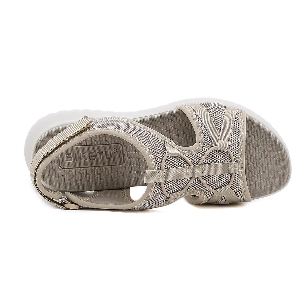 Women Summer Orthopaedic Sandals Comfortable Flat Sandals Soft Footbed Slip On Mesh Sandals Adjustable Ankle for Outdoor Travel