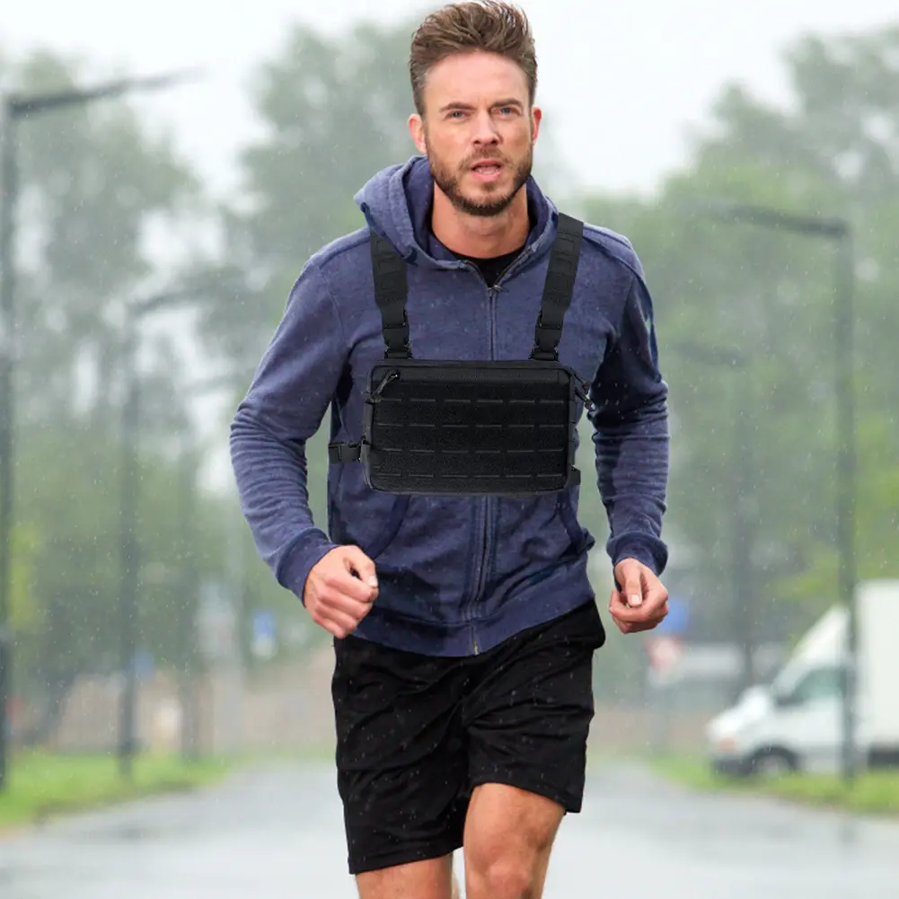 Outdoor Sports Chest Bag Large Capacity Cycling Chest Bag Multifunctional Vest Chest Bag Travel Commute Sports Backpack
