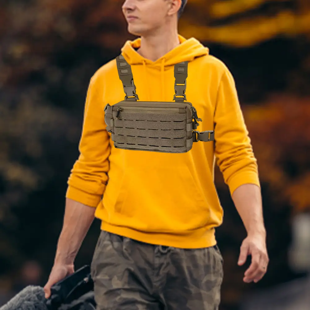 Outdoor Sports Chest Bag Large Capacity Cycling Chest Bag Multifunctional Vest Chest Bag Travel Commute Sports Backpack