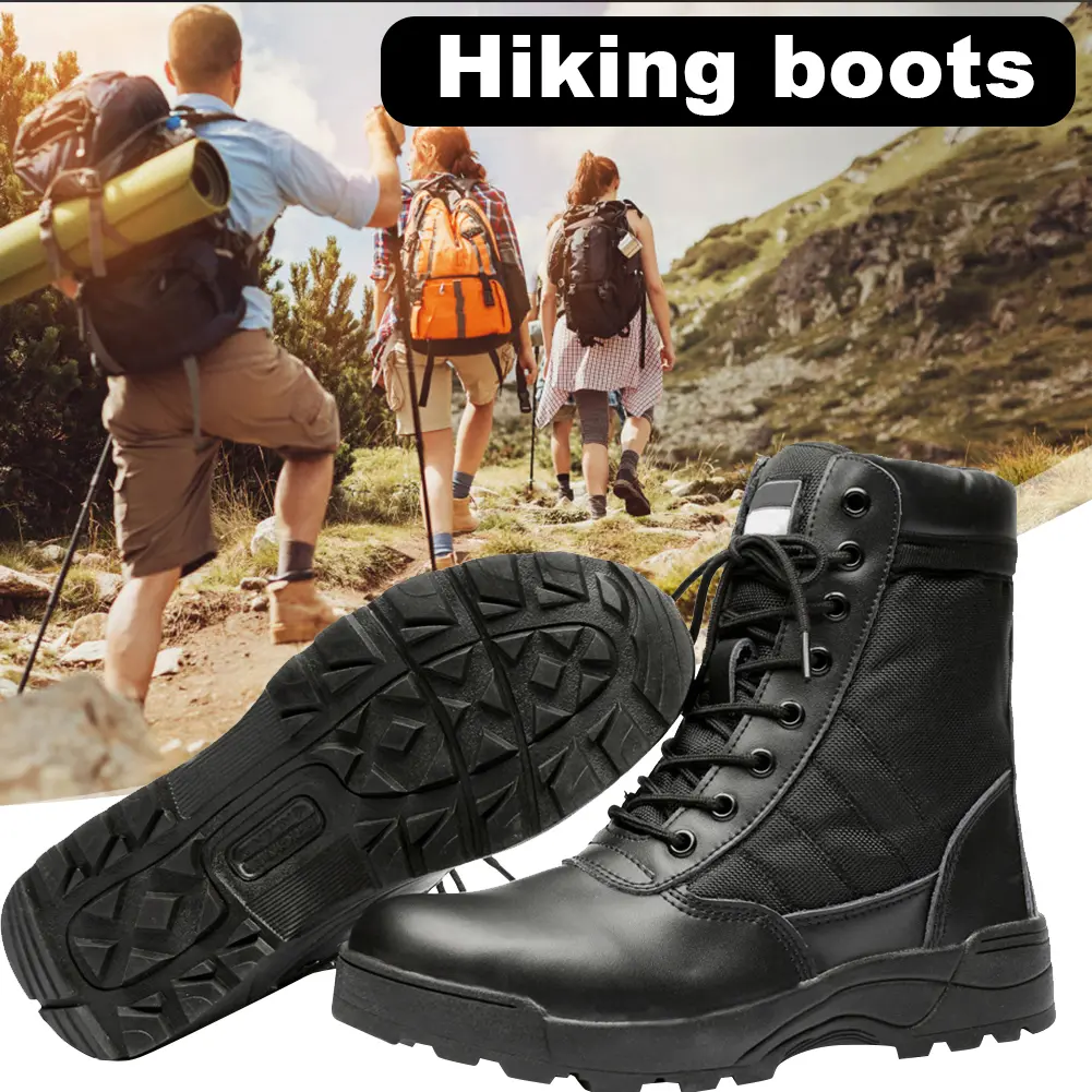 Desert Combat Boots Lace Up Outdoor Hiking Boots Breathable Mountaineering Shoes High-top Lightweight for Men