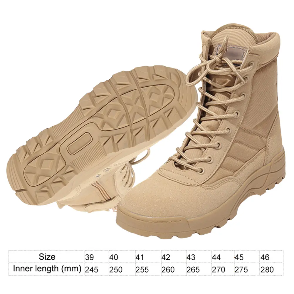 Desert Combat Boots Lace Up Outdoor Hiking Boots Breathable Mountaineering Shoes High-top Lightweight for Men
