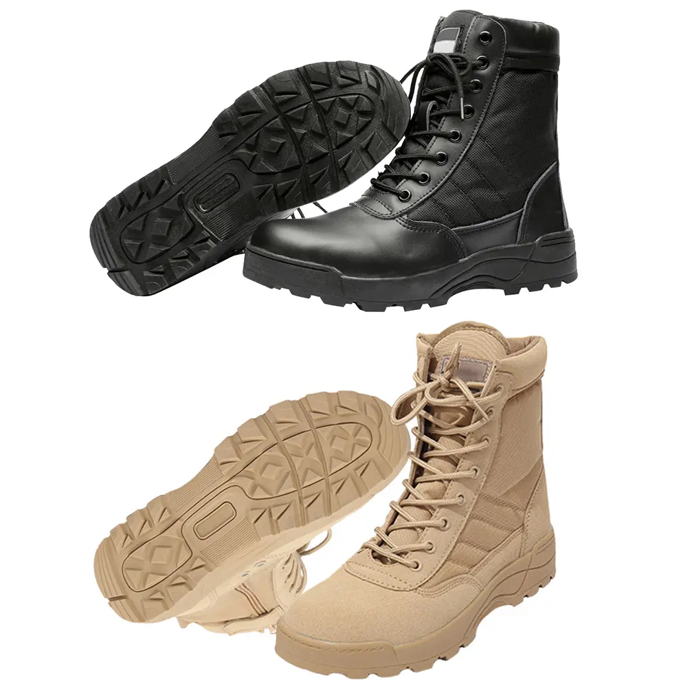 Desert Combat Boots Lace Up Outdoor Hiking Boots Breathable Mountaineering Shoes High-top Lightweight for Men