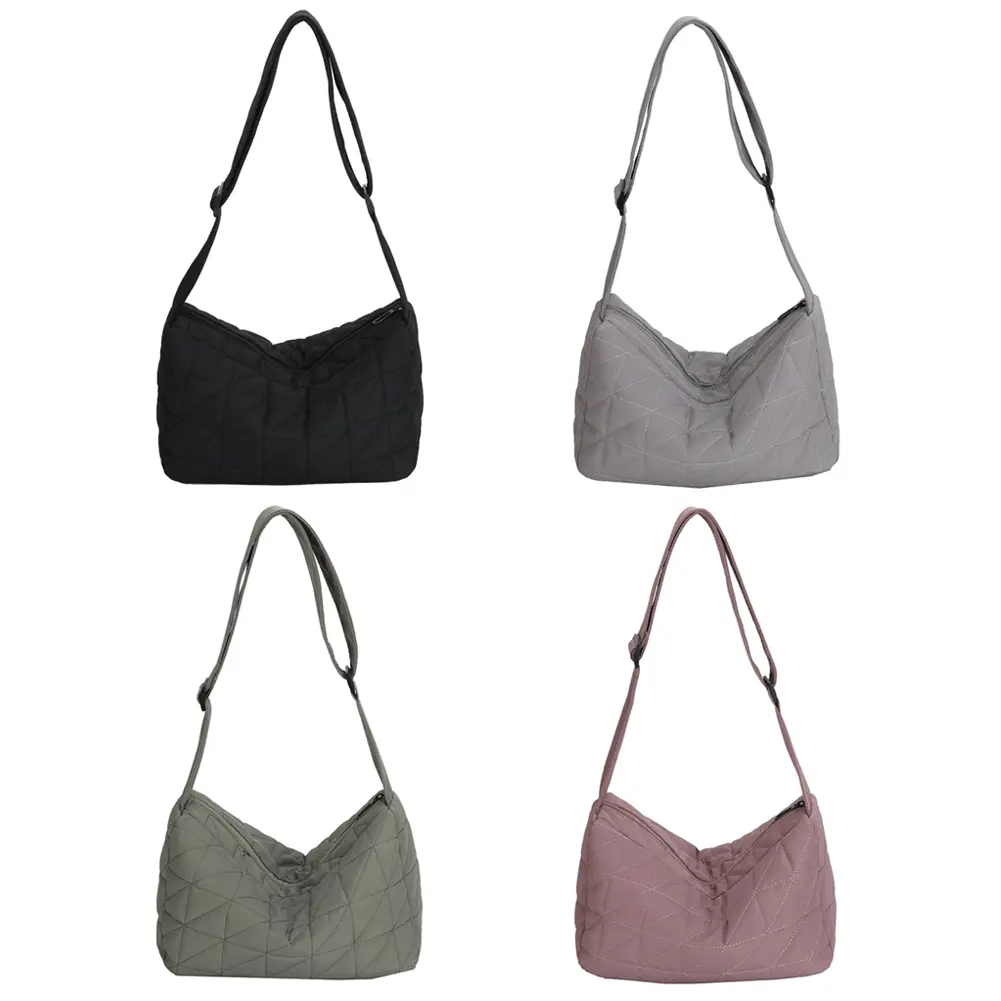 Fashion Women Handbag Quilted Large Capacity Crossbody Handbag Rhombus Solid Wide Belt for Autumn And Winter for Travel Shopping