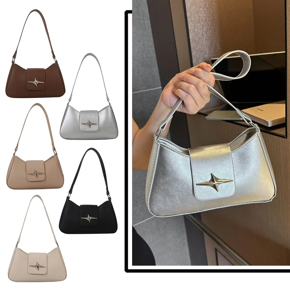 Women Classic Purses with Zipper Satchel Bag PU Leather Sequin Y2K Outdoor Leisure Bag for Female