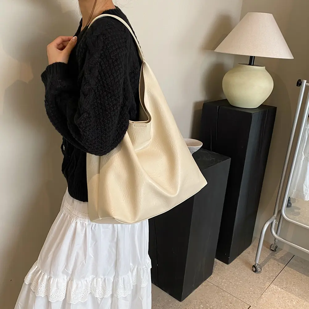 Retro Shoulder Bag Large Capacity PU Leather Casual Shoulder Purse with Purse Ladies Hobo Bag Crossbody Bag for Women and Girls