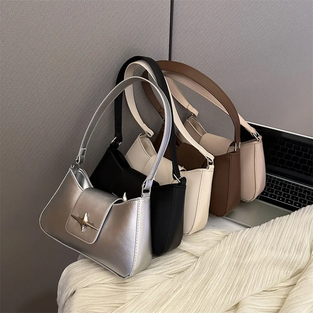 Women Classic Purses with Zipper Satchel Bag PU Leather Sequin Y2K Outdoor Leisure Bag for Female