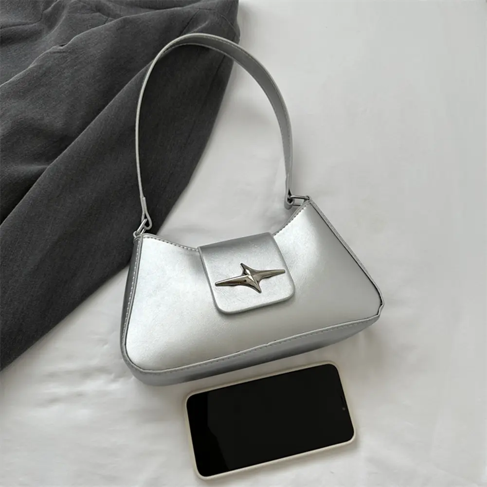 Women Classic Purses with Zipper Satchel Bag PU Leather Sequin Y2K Outdoor Leisure Bag for Female