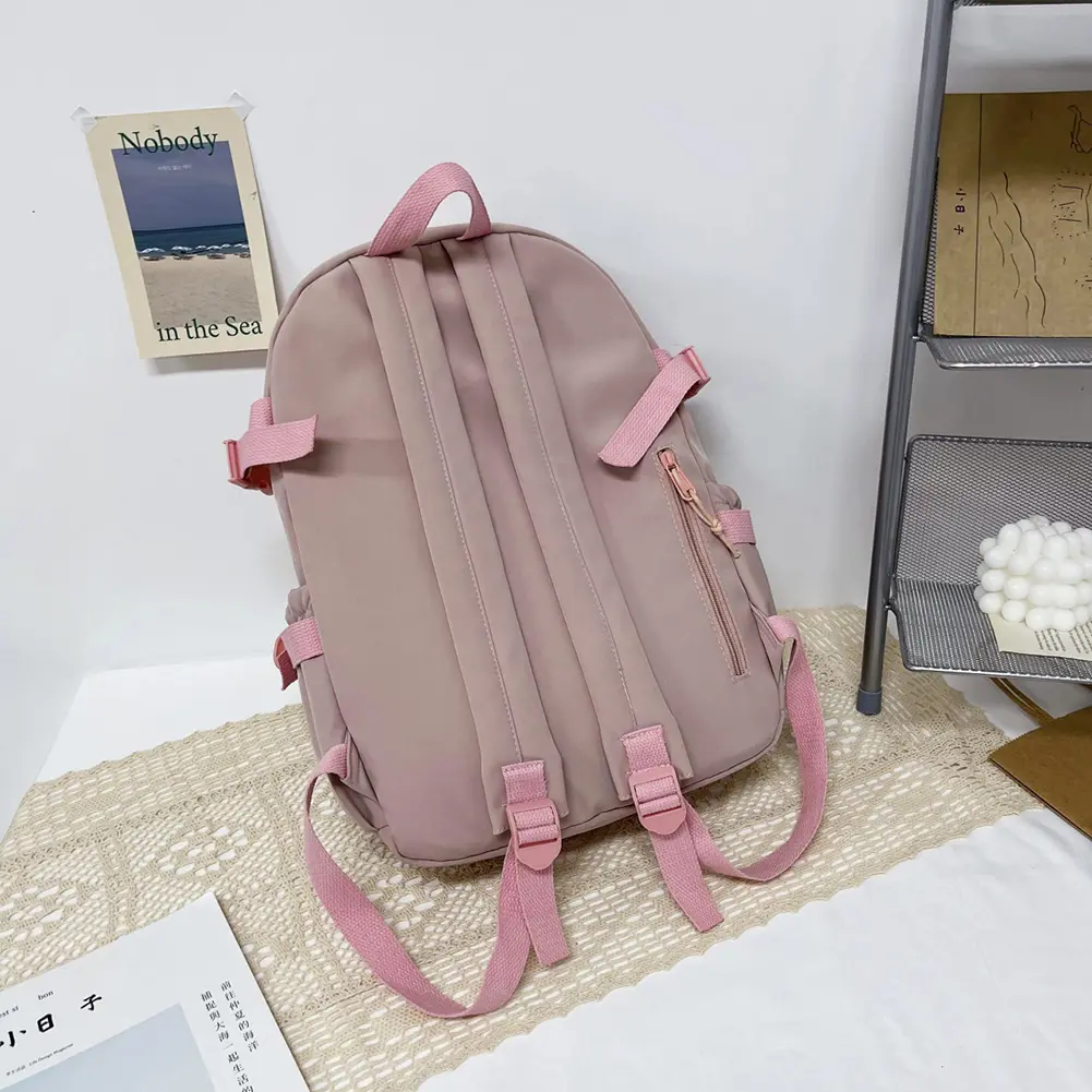 Cute Women Backpack Preppy Multi-Pocket Nylon Schoolbag College Laptop Book Bags College School High Knapsacks