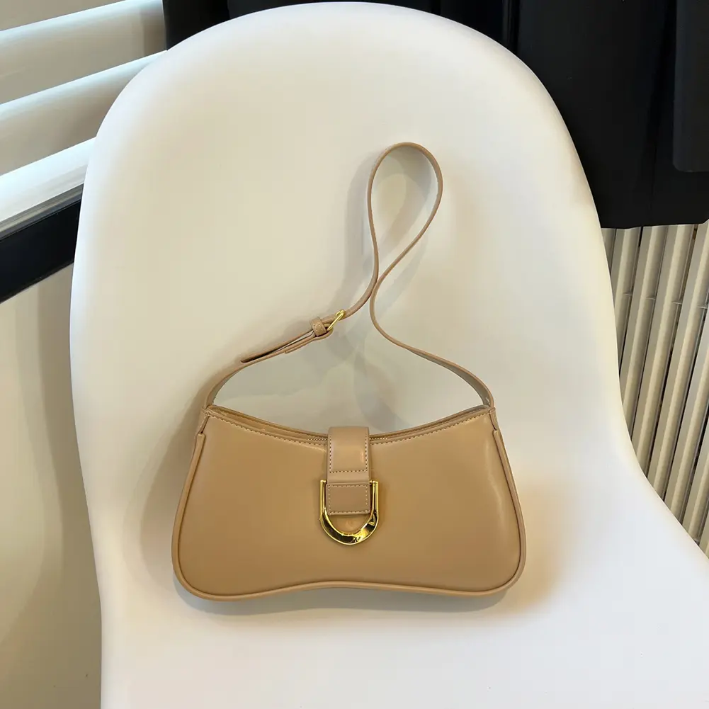 Women PU Underarm Bag Large Capacity Top Handle Bag Solid Color Fashion Shoulder Bag Adjustable Strap for Party Vacation