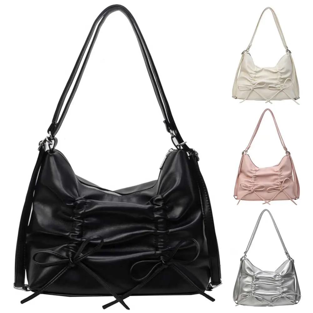 Women Luxury Shoulder Bag PU Leather Daily Tote Handbag Adjustable Strap Solid Color Backpack Female Outdoor Bag