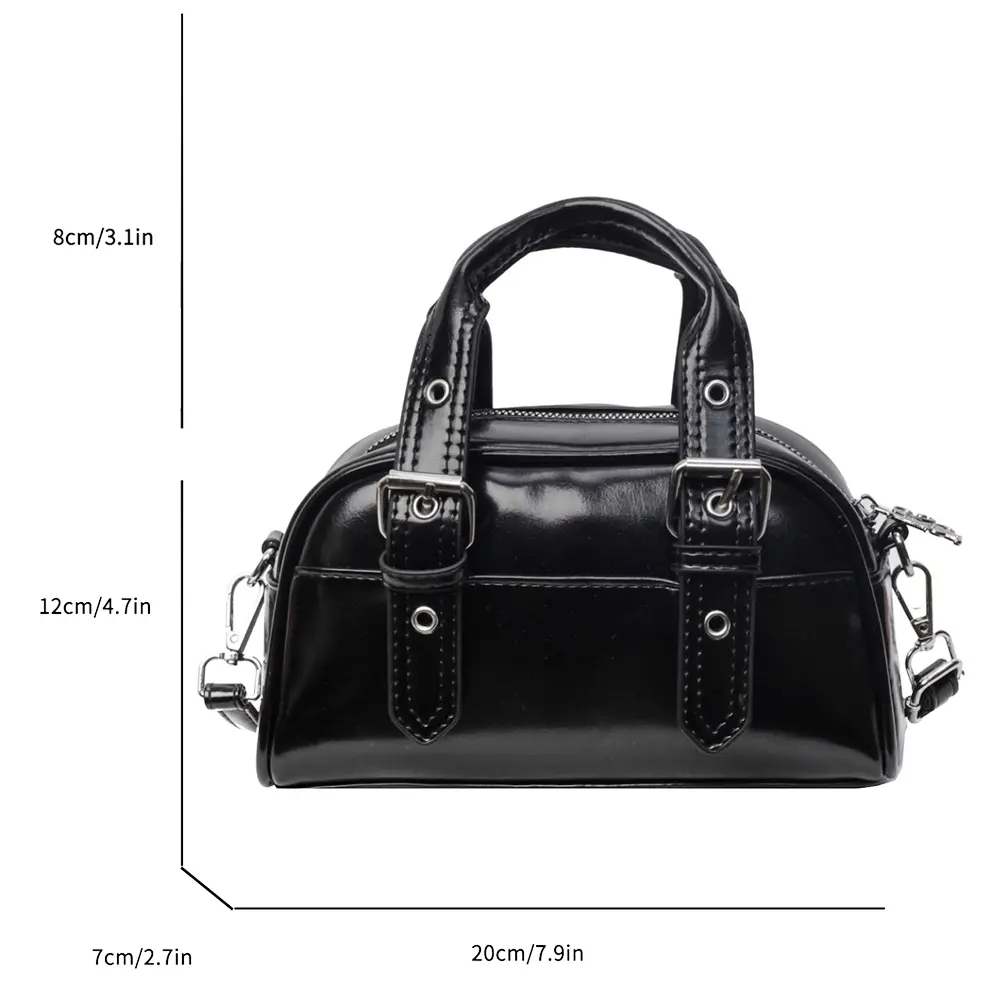 Women PU Fashion Shoulder Bag Adjustable Strap Stylish Crossbody Bag Solid Color Simple Satchel Purse for Party Vacation