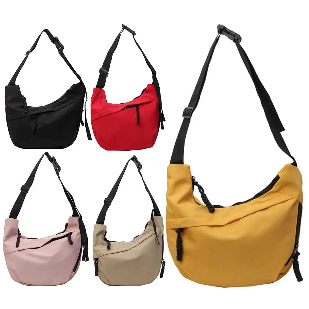 Fashion Messenger Bag Trendy Sports Bag Large Capacity Crescent Commuting Bag Solid Color Small Shoulder Purses for Women Girls